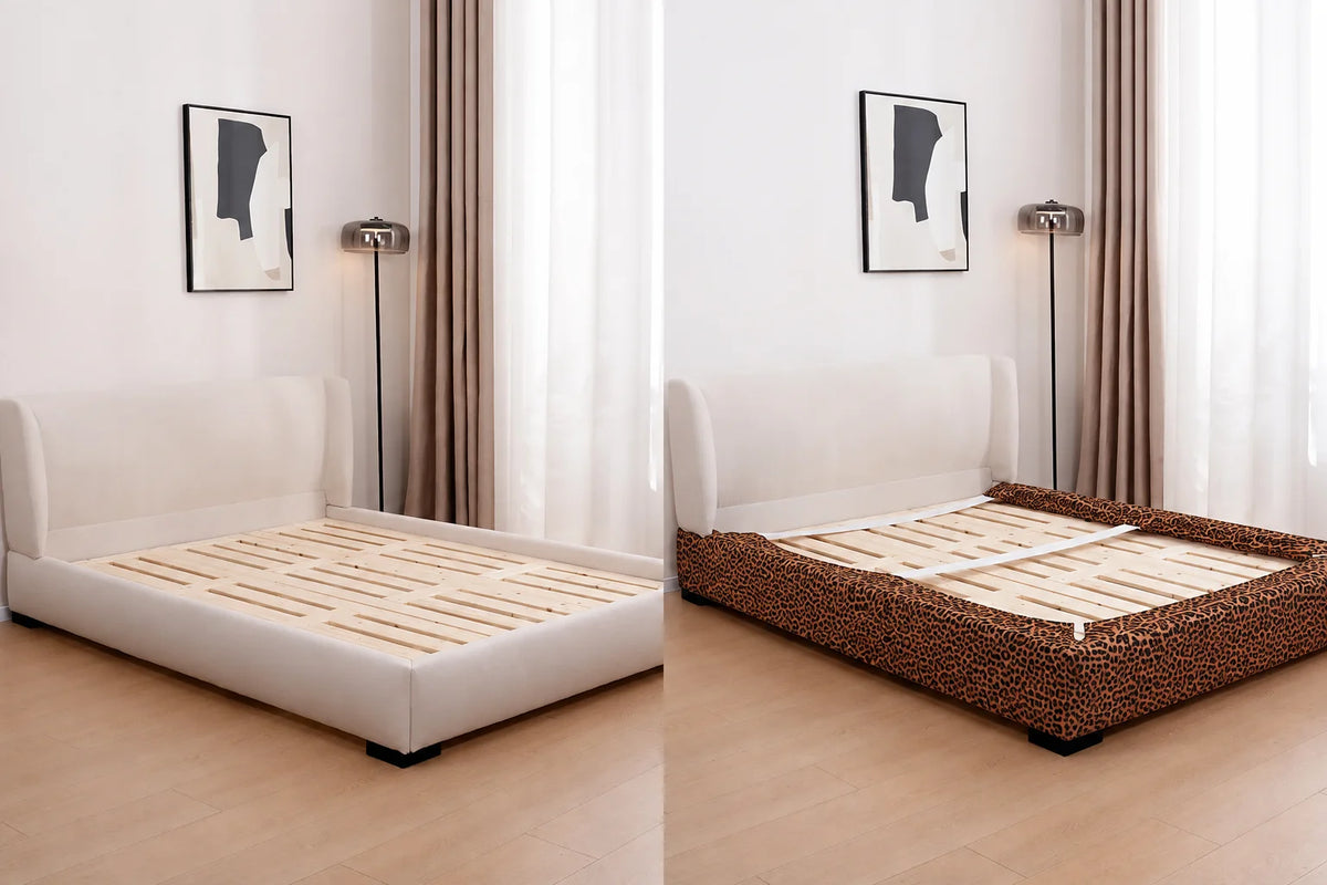 Serengeti Leopard · Stretch-Fit Inset Bed Frame Cover · Elastic Bands + Back Elastic