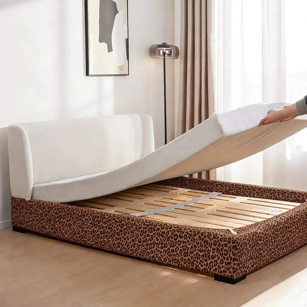 Serengeti Leopard · Stretch-Fit Inset Bed Frame Cover · Elastic Bands + Back Elastic