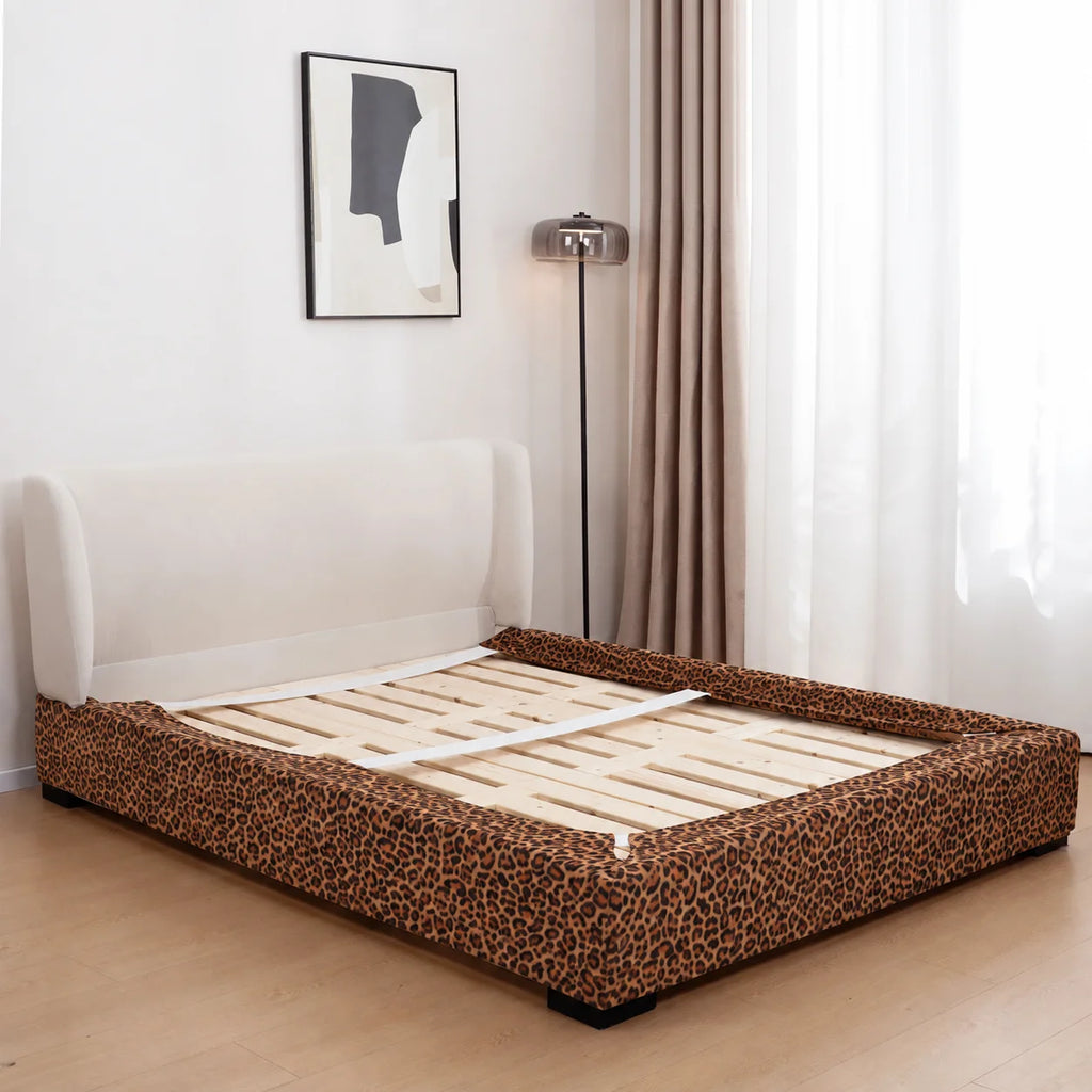 Serengeti Leopard · Stretch-Fit Inset Bed Frame Cover · Elastic Bands + Back Elastic
