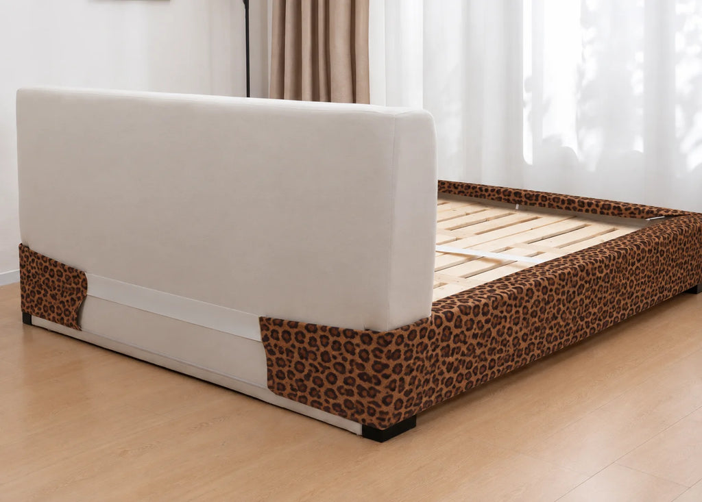 Serengeti Leopard · Stretch-Fit Inset Bed Frame Cover · Elastic Bands + Back Elastic