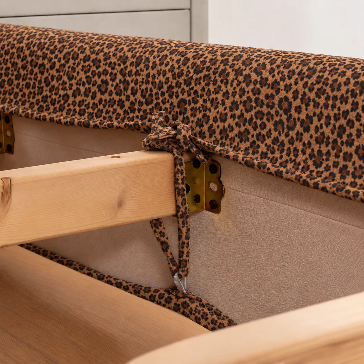 Serengeti Leopard · Stretch-Fit Inset Bed Frame Cover · Tie Straps + Back Elastic