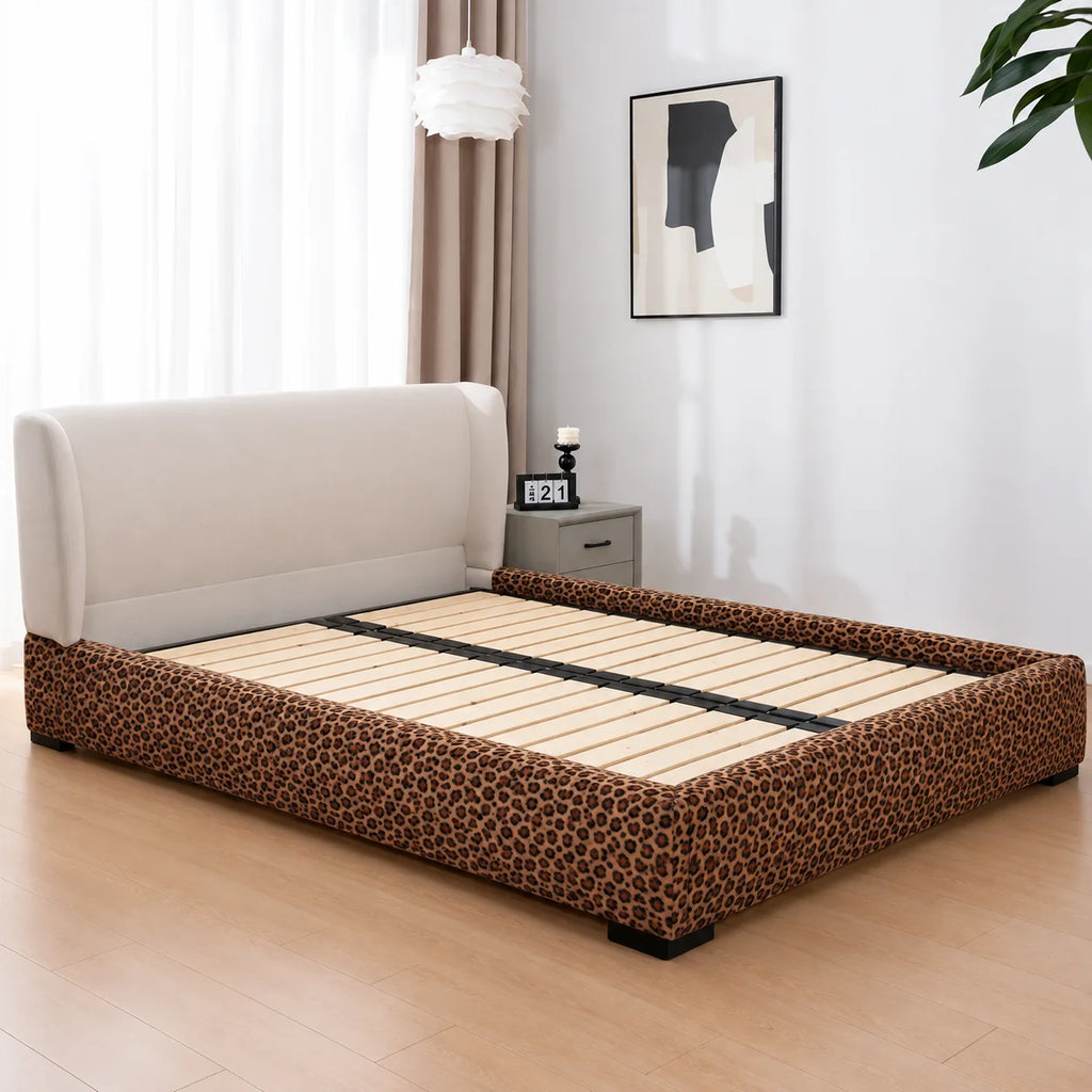 Serengeti Leopard · Stretch-Fit Inset Bed Frame Cover · Tie Straps + Back Elastic