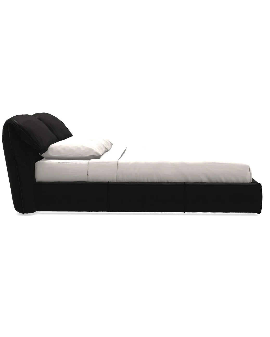Lit plateforme rembourré et housse de tête de lit | Anthracite classique 
