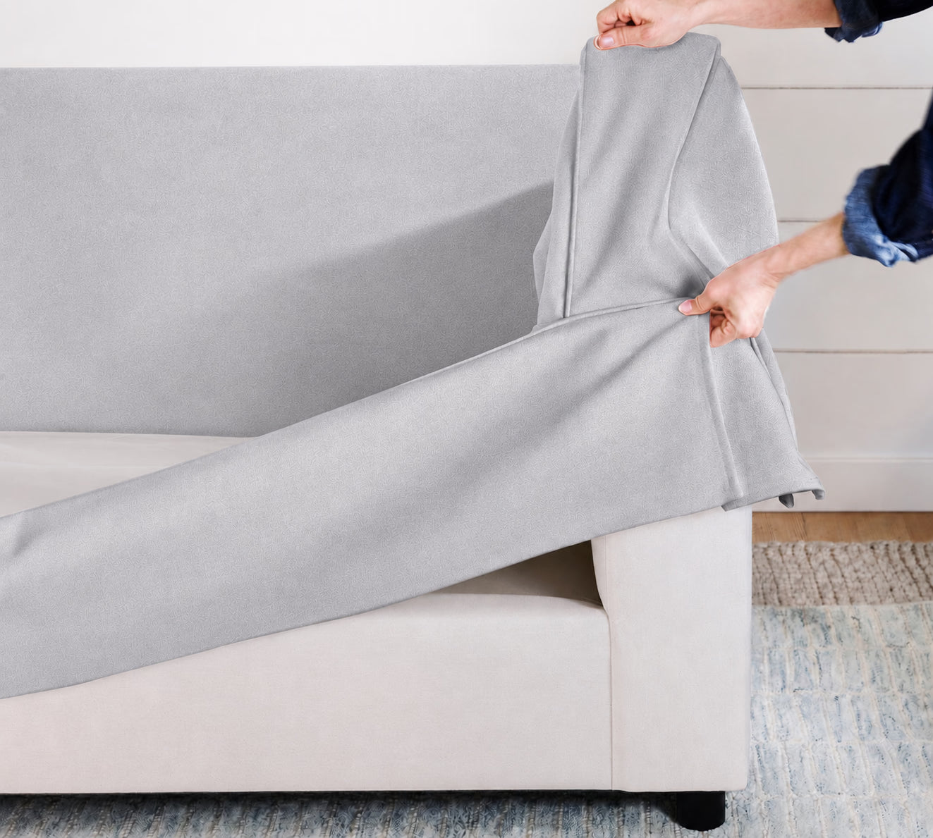 Silver Mist Luna-01 custom sofa slipcover