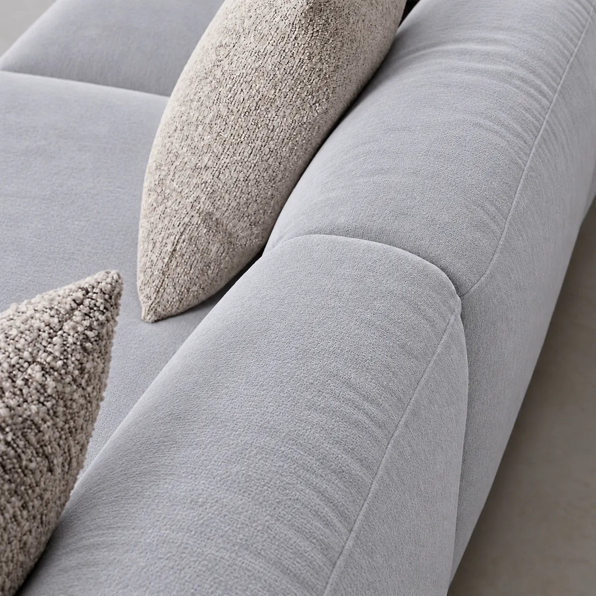 Custom Sofa Slipcover — Luna · Silver Mist