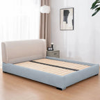 Sky Blue · Stretch-Fit Inset Bed Frame Cover · Tie Straps + Back Elastic