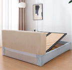 Sky Blue · Stretch-Fit Inset Bed Frame Cover · Tie Straps + Back Elastic