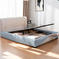 Sky Blue · Stretch-Fit Inset Bed Frame Cover · Tie Straps + Back Elastic