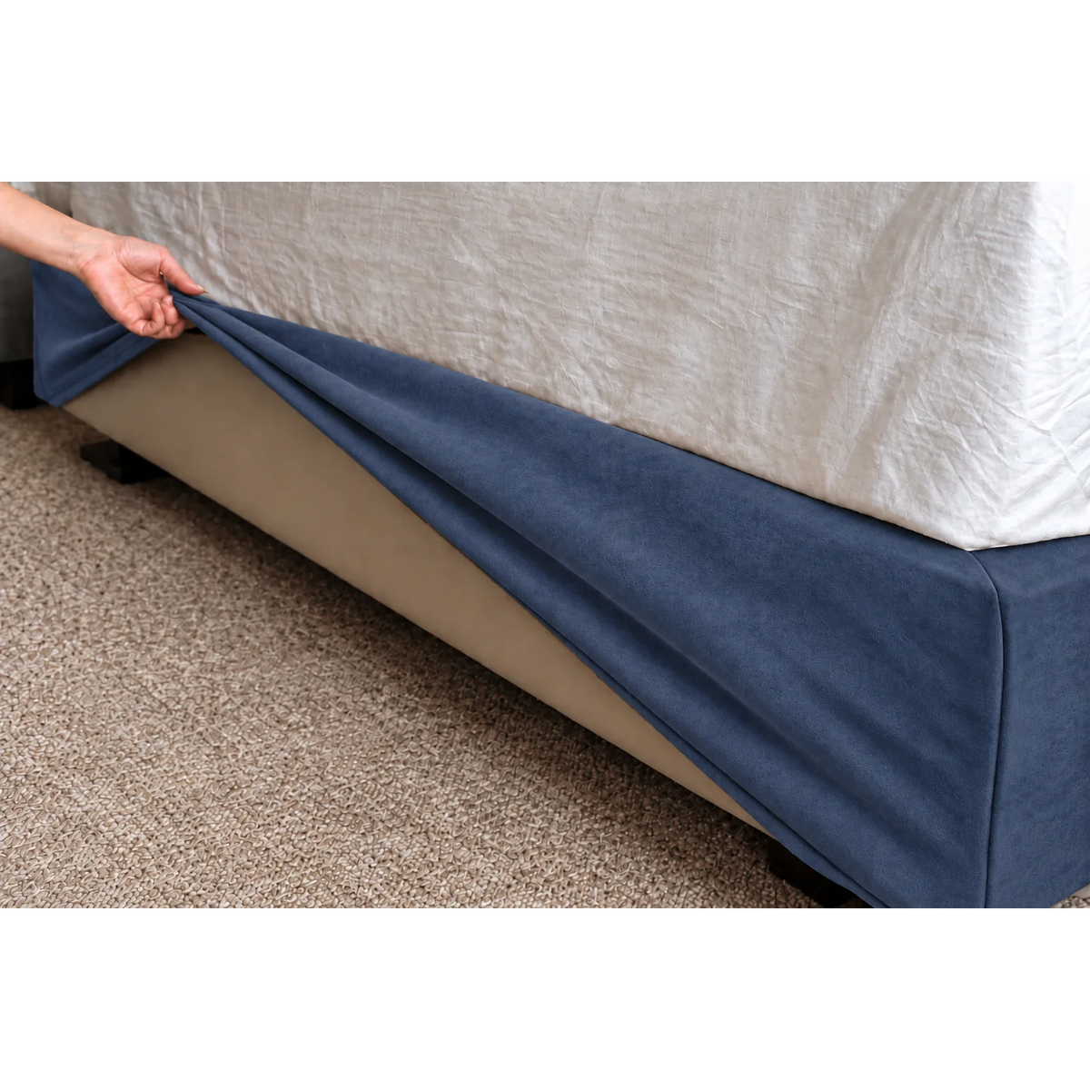 Slate Blue · Stretch-Fit Bed Frame Cover