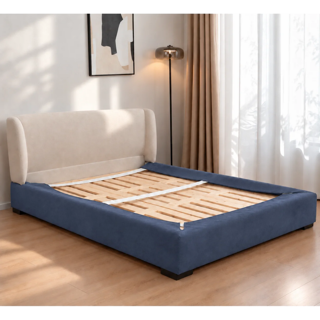 Slate Blue · Stretch-Fit Bed Frame Cover