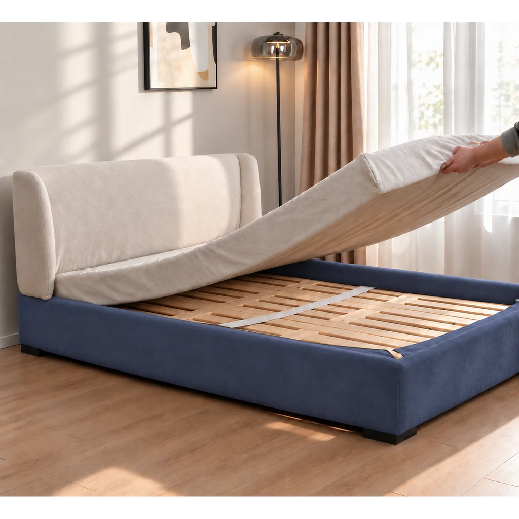 Slate Blue · Stretch-Fit Bed Frame Cover