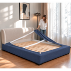 Slate Blue · Stretch-Fit Bed Frame Cover