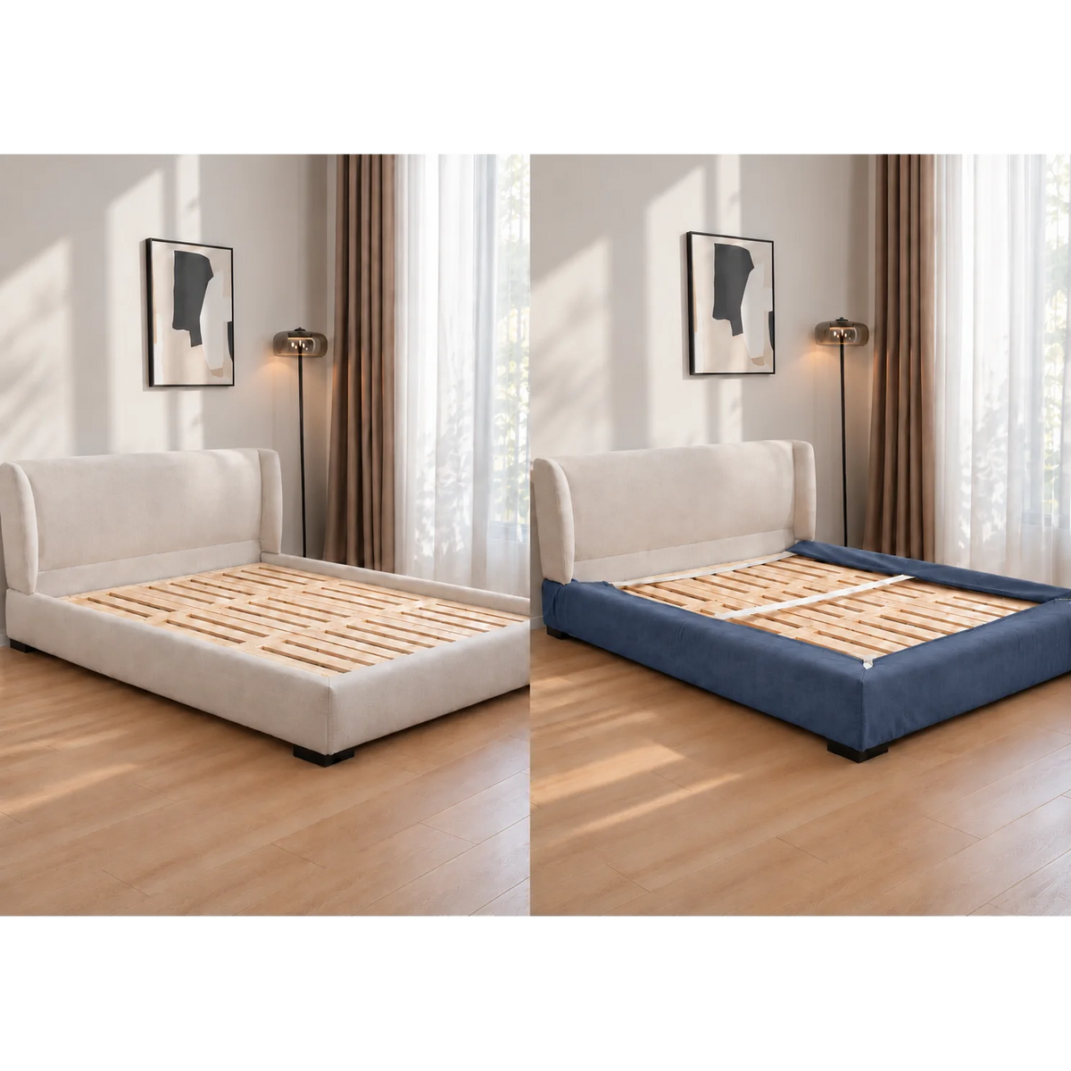 Slate Blue · Stretch-Fit Bed Frame Cover