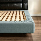 Stretch Herringbone Chenille Bed Frame Cover · Elastic Bands + Back Elastic
