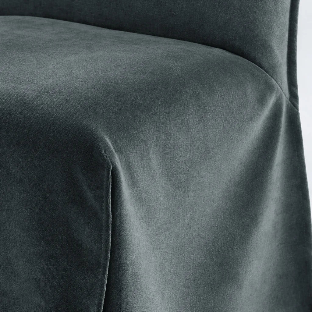 Smoky Gray WB PBV2042 - 16 | Long-Skirt Dining Chair Slipcover