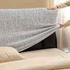 Woven Linen-Texture Stretch-Fit Bed Headboard Cover