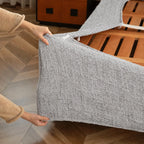 Woven Linen-Texture Cover for Platform Bed · Elastic Bands + Back Elastic
