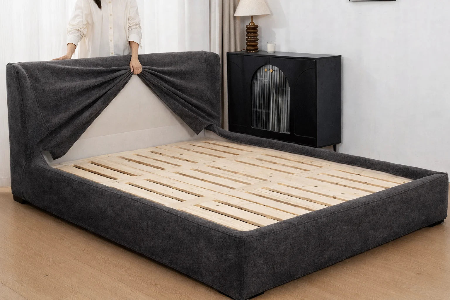 Stone Mink Luna - 18 | Bed Frame Cover
