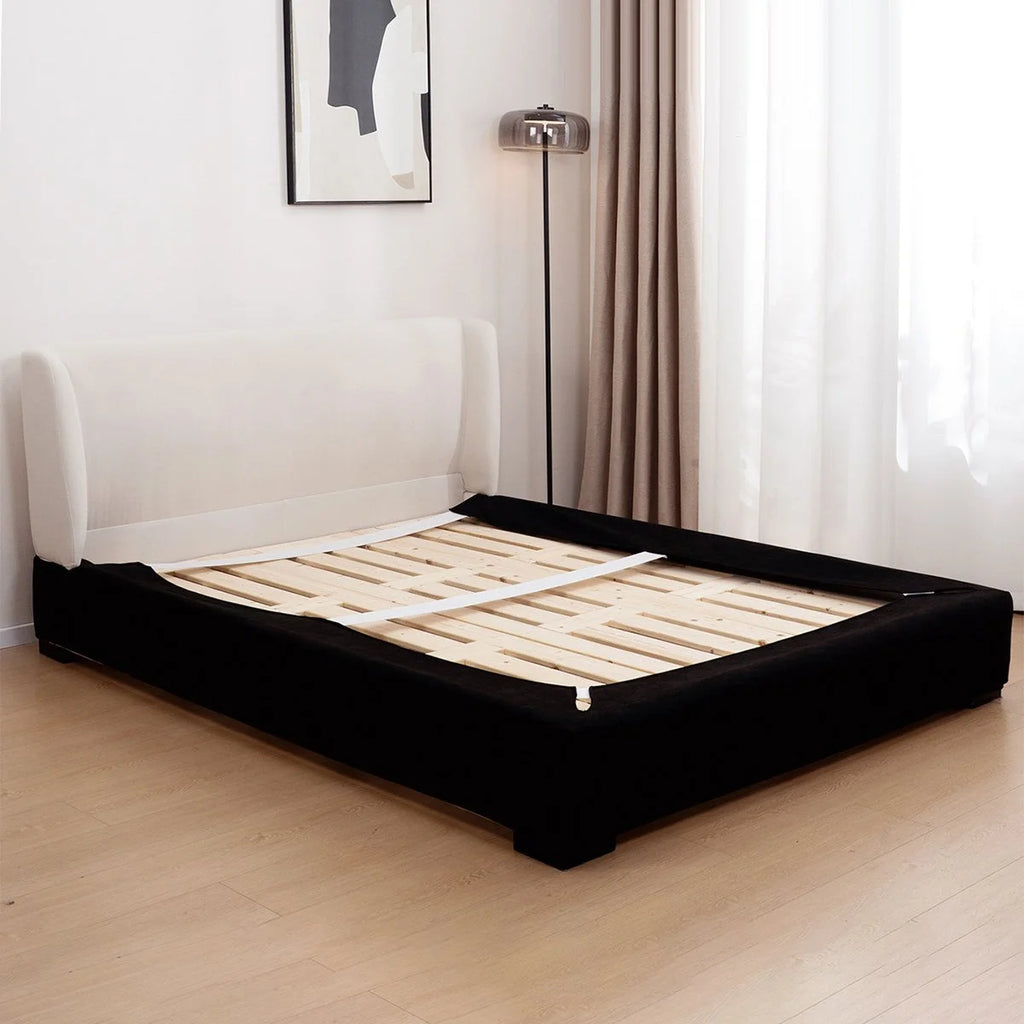 Stretch-Fit Inset Bed Frame Cover · Elastic Bands + Back Elastic