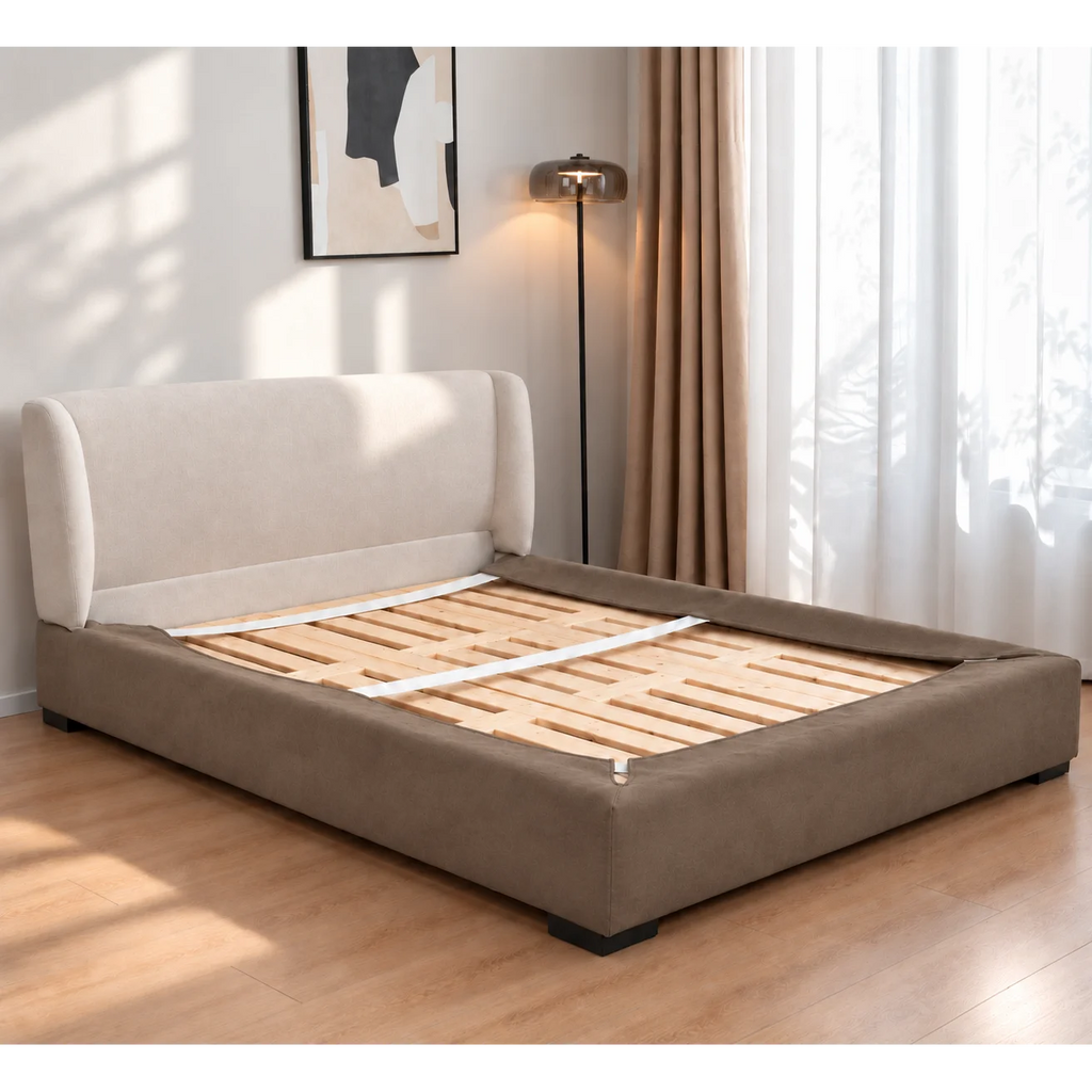 Taupe · Stretch-Fit Bed Frame Cover