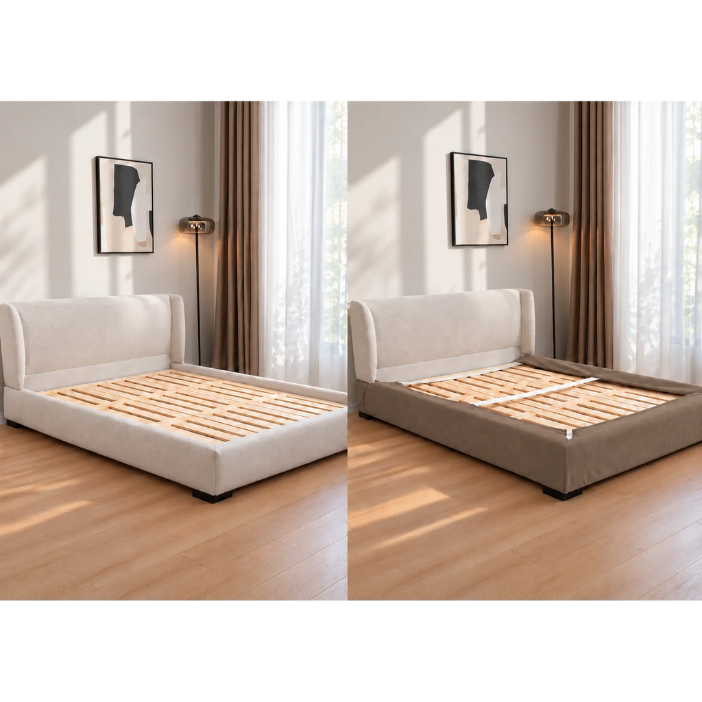 Taupe · Stretch-Fit Bed Frame Cover