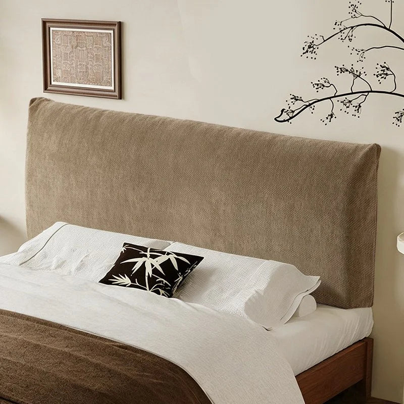 Herringbone Chenille Stretch-Fit Bed Headboard Cover