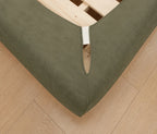 Tea Green · Stretch-Fit Inset Bed Frame Cover · Elastic Bands + Back Elastic