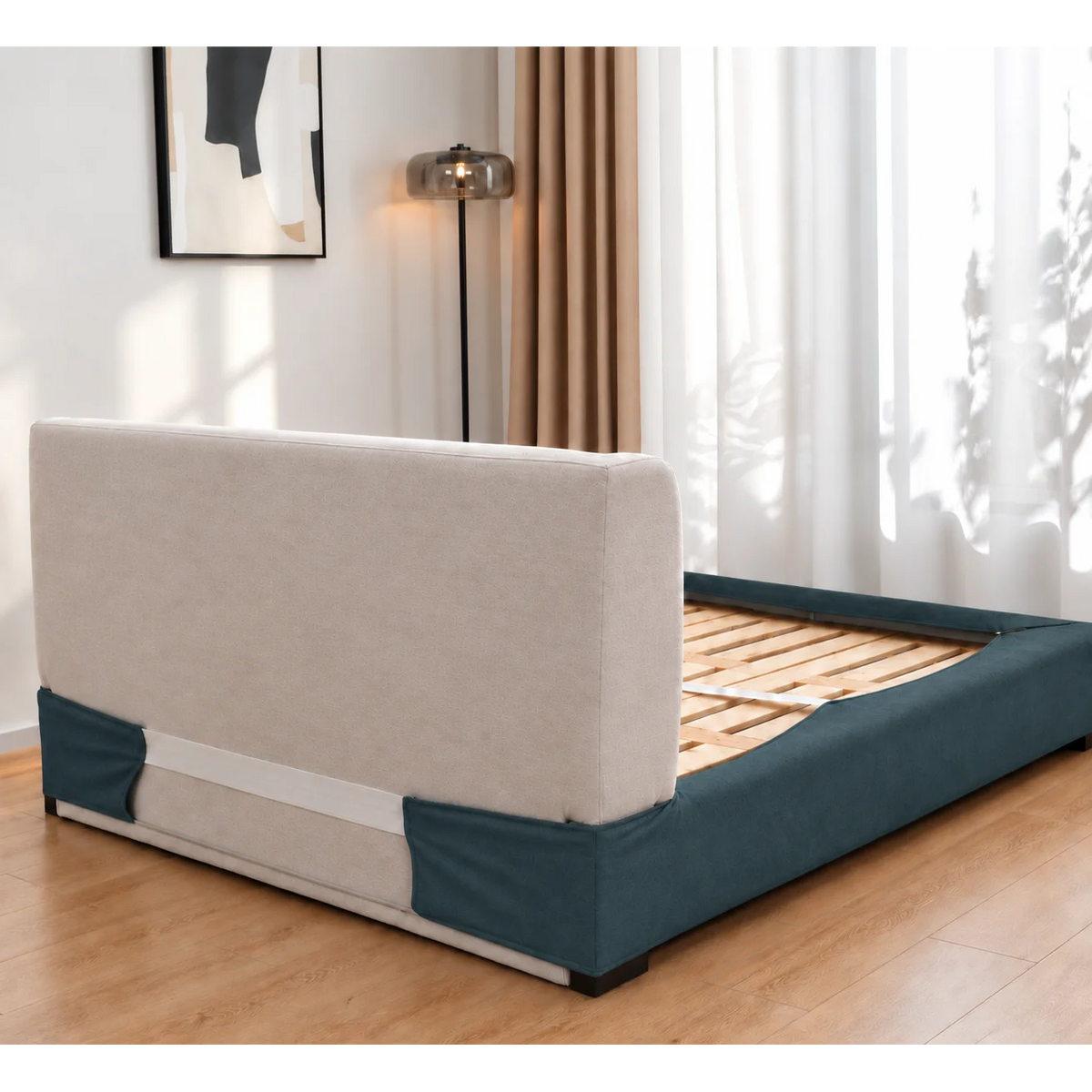 Teal · Stretch-Fit Bed Frame Cover