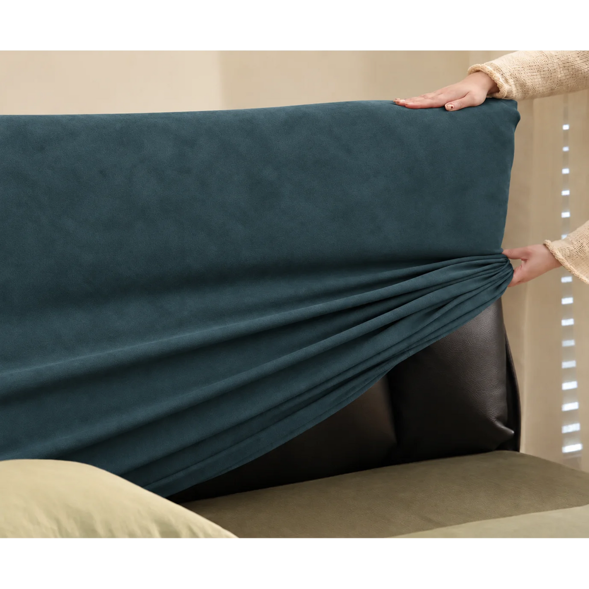Teal · Stretch-Fit Bed Headboard Cover