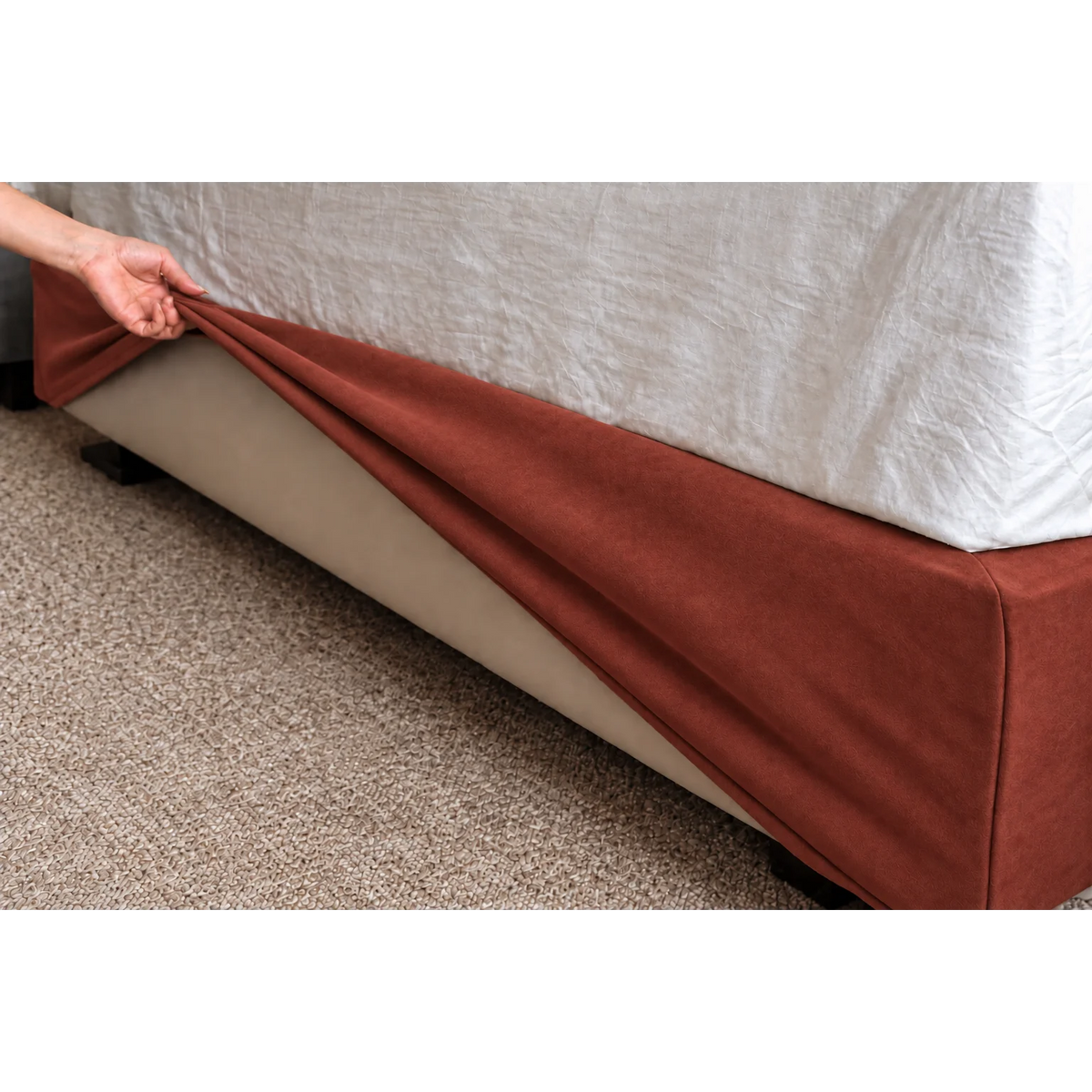 Terracotta · Stretch-Fit Bed Frame Cover