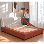 Terracotta · Stretch-Fit Bed Frame Cover