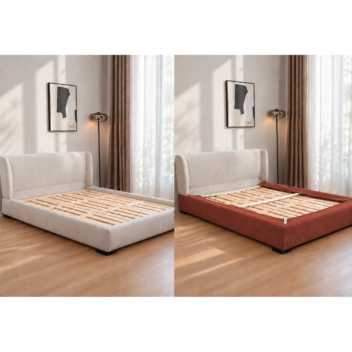 Terracotta · Stretch-Fit Bed Frame Cover