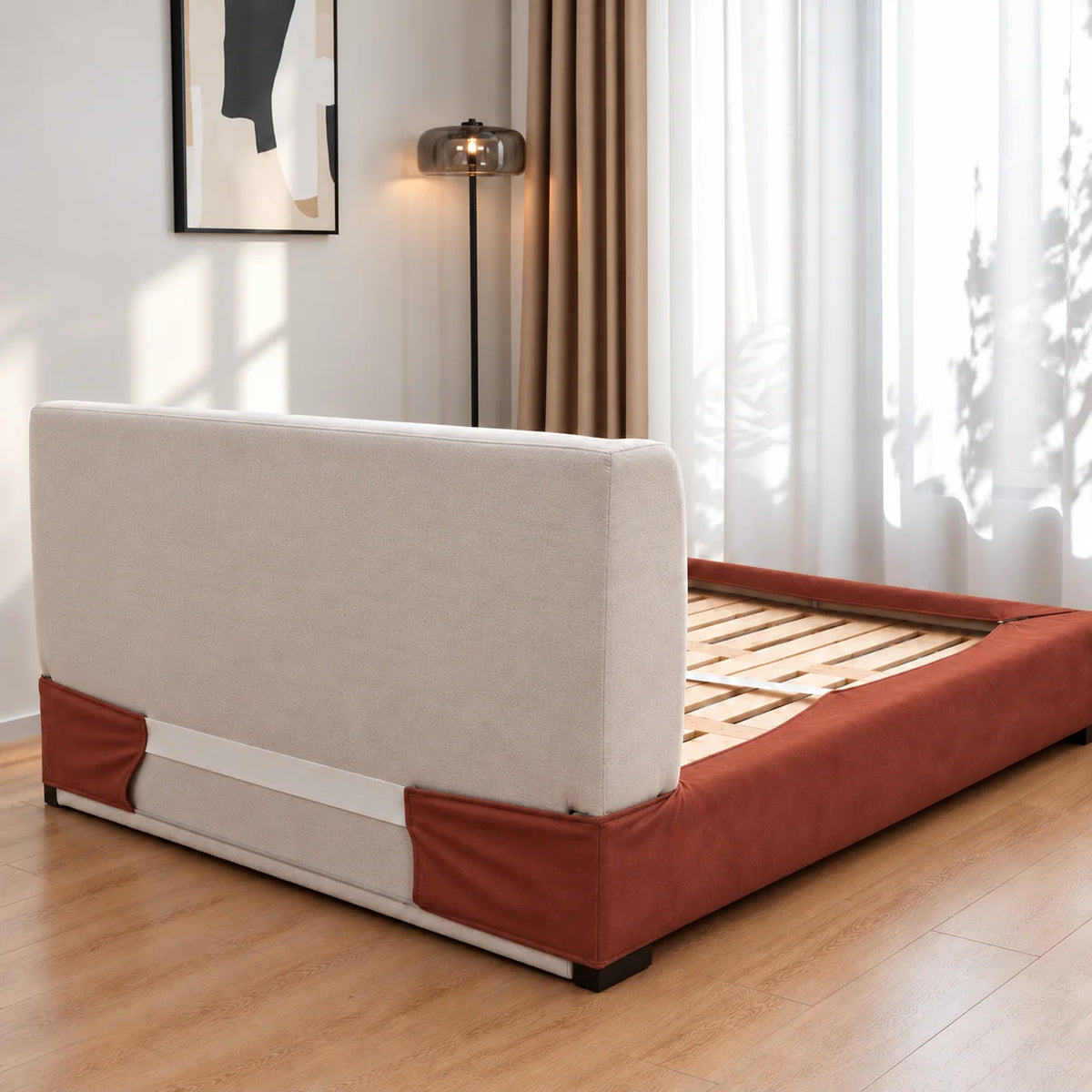 Terracotta · Stretch-Fit Bed Frame Cover
