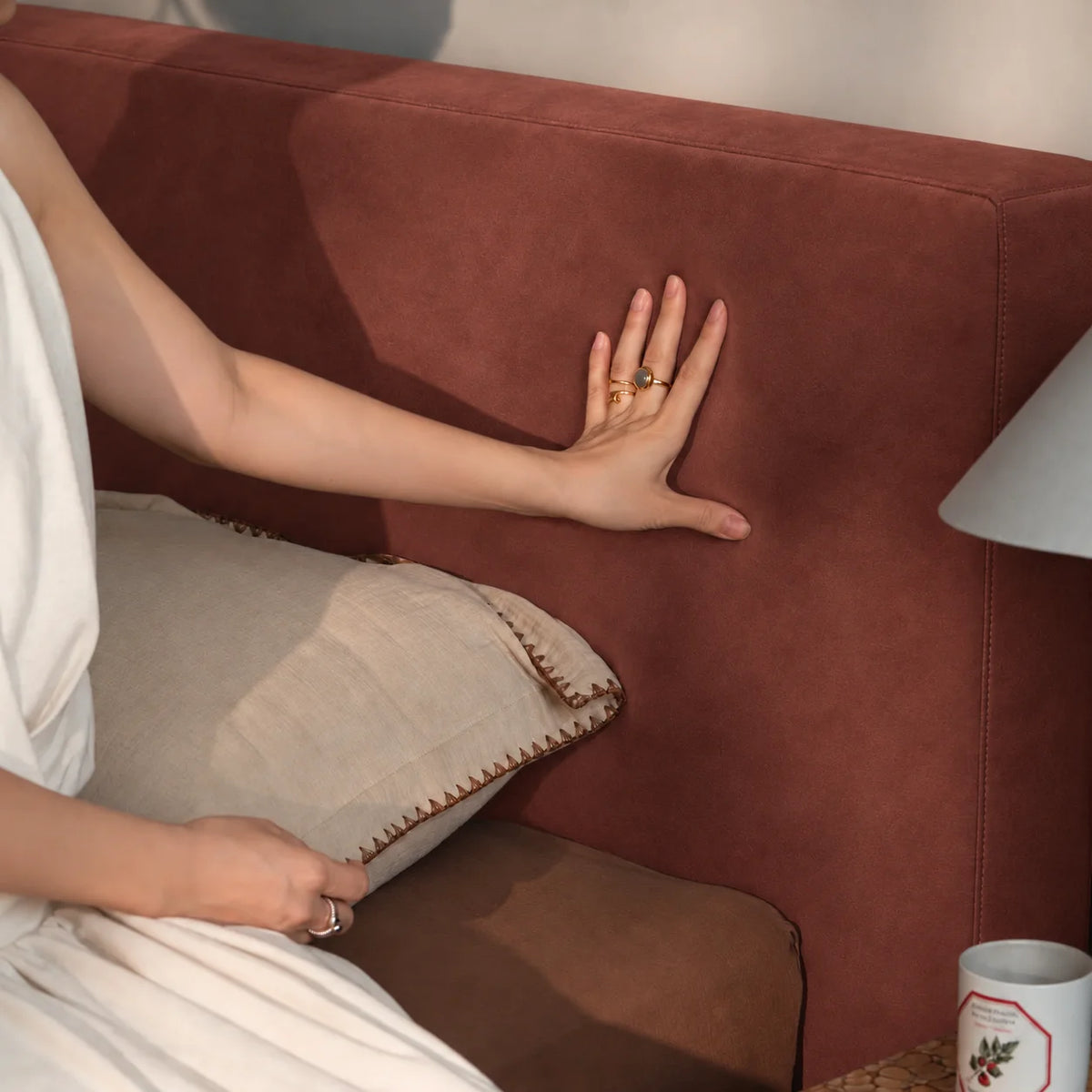 Terracotta · Stretch-Fit Bed Headboard Cover