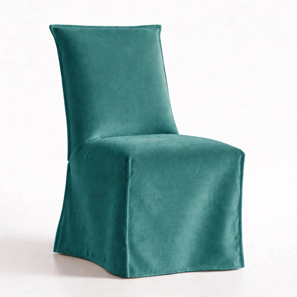 Turquoise Green WB PBV2042 - 41 | Long-Skirt Dining Chair Slipcover