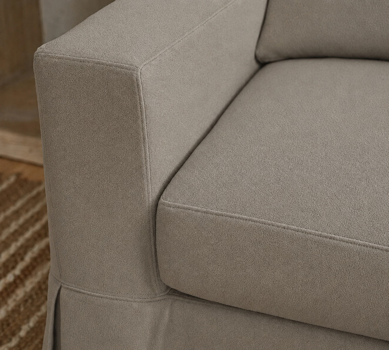 Urban Taupe Luna-10 custom sofa slipcover