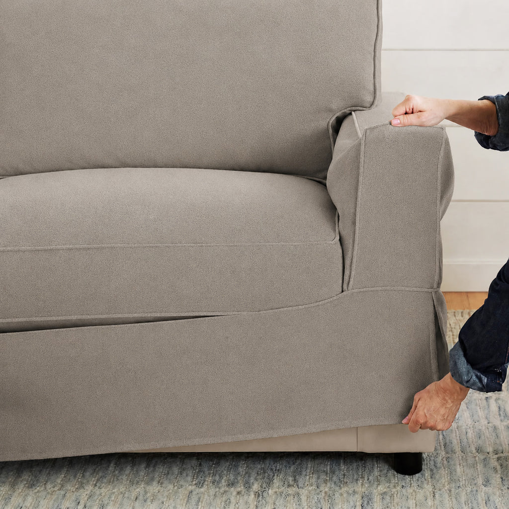 Urban Taupe Luna-10 custom sofa slipcover