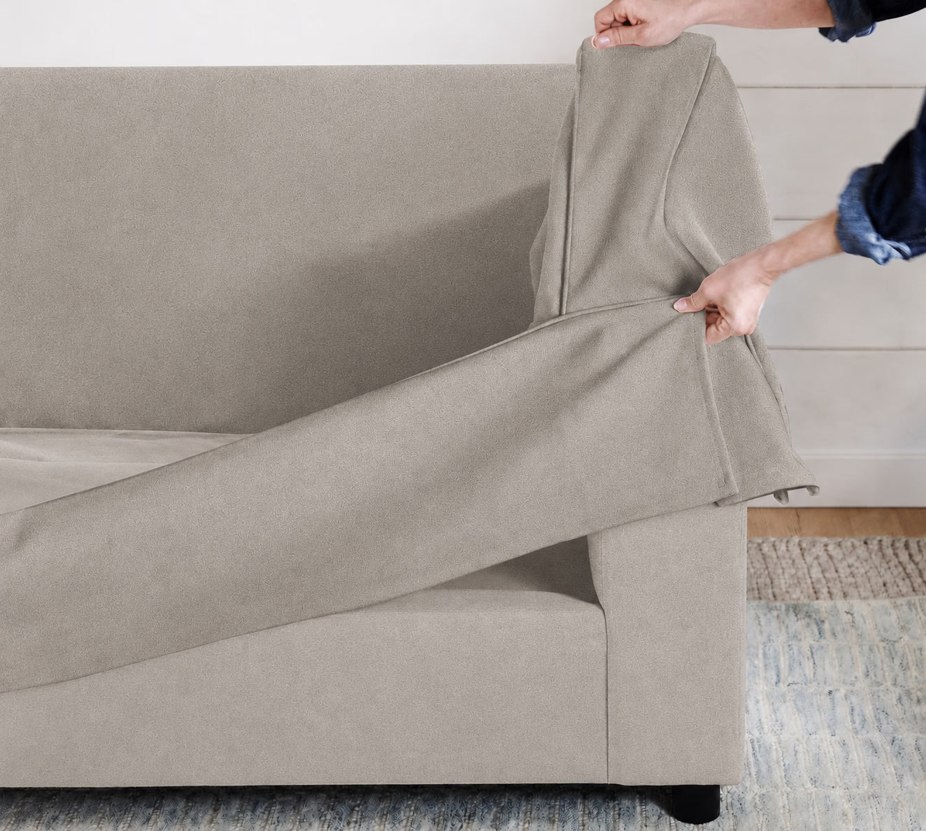 Urban Taupe Luna-10 custom sofa slipcover