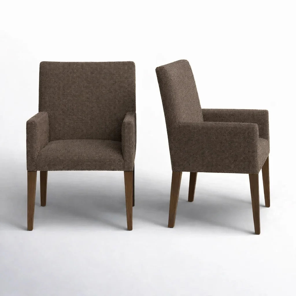 Velour Latte ML 625 - 09 | Snug fit Dining Chair with armrest Slipcover