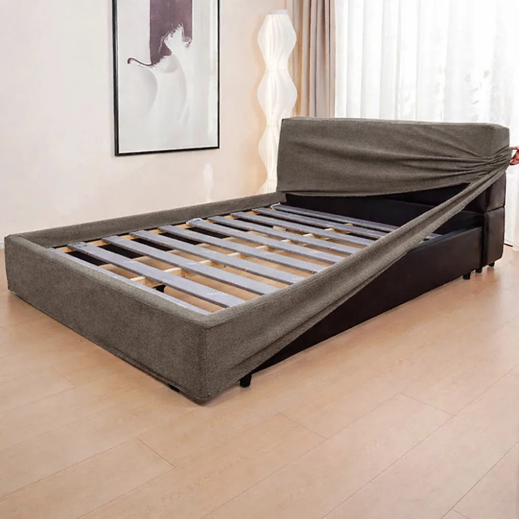 Velour Latte ML 625 - 09 | Bed Frame + Headboard Cover