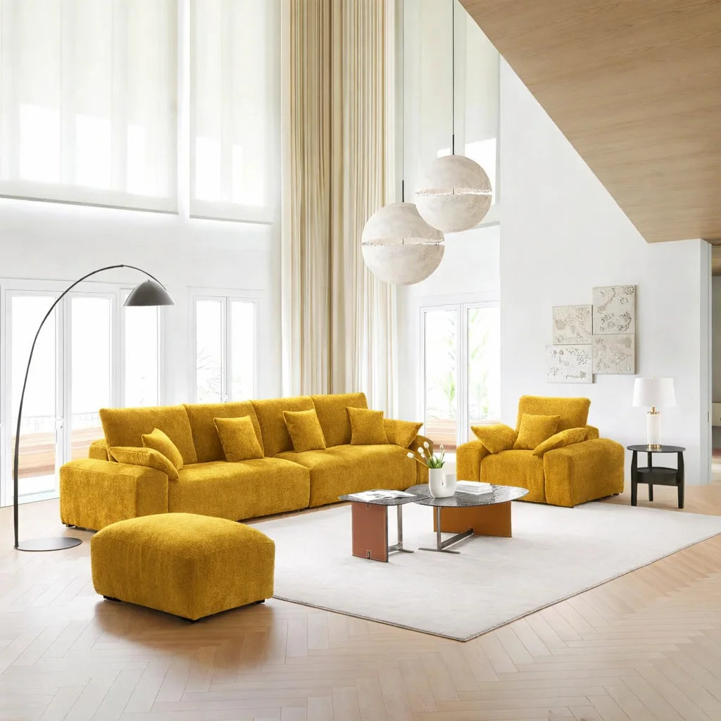 Golden Saffron WX23006 - 14 | Three Seater Sofa