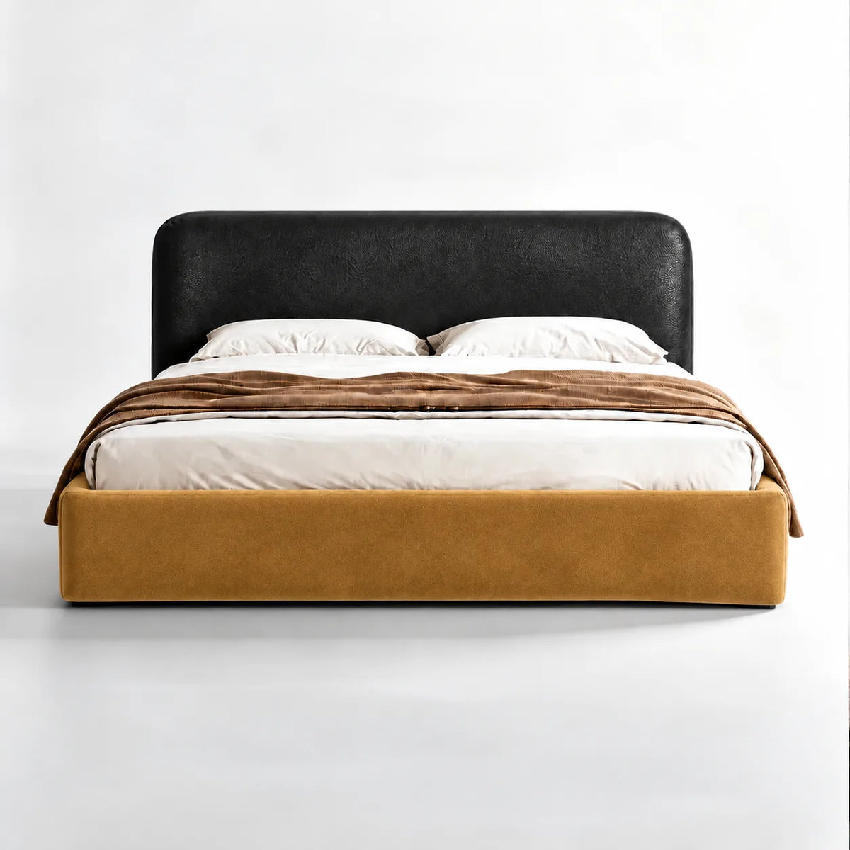 Warm Amber · Stretch-Fit Bed Frame Cover