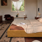 Warm Amber · Stretch-Fit Bed Frame Cover