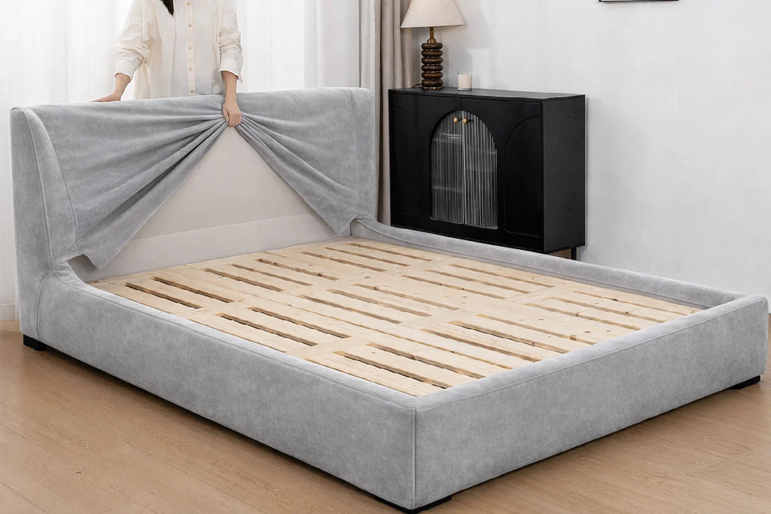 Warm Greystone Luna - 09 | Bed Frame Cover