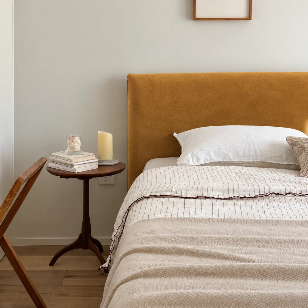 Warm Amber · Stretch-Fit Bed Headboard Cover