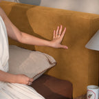 Warm Amber · Stretch-Fit Bed Headboard Cover