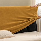 Warm Amber · Stretch-Fit Bed Headboard Cover