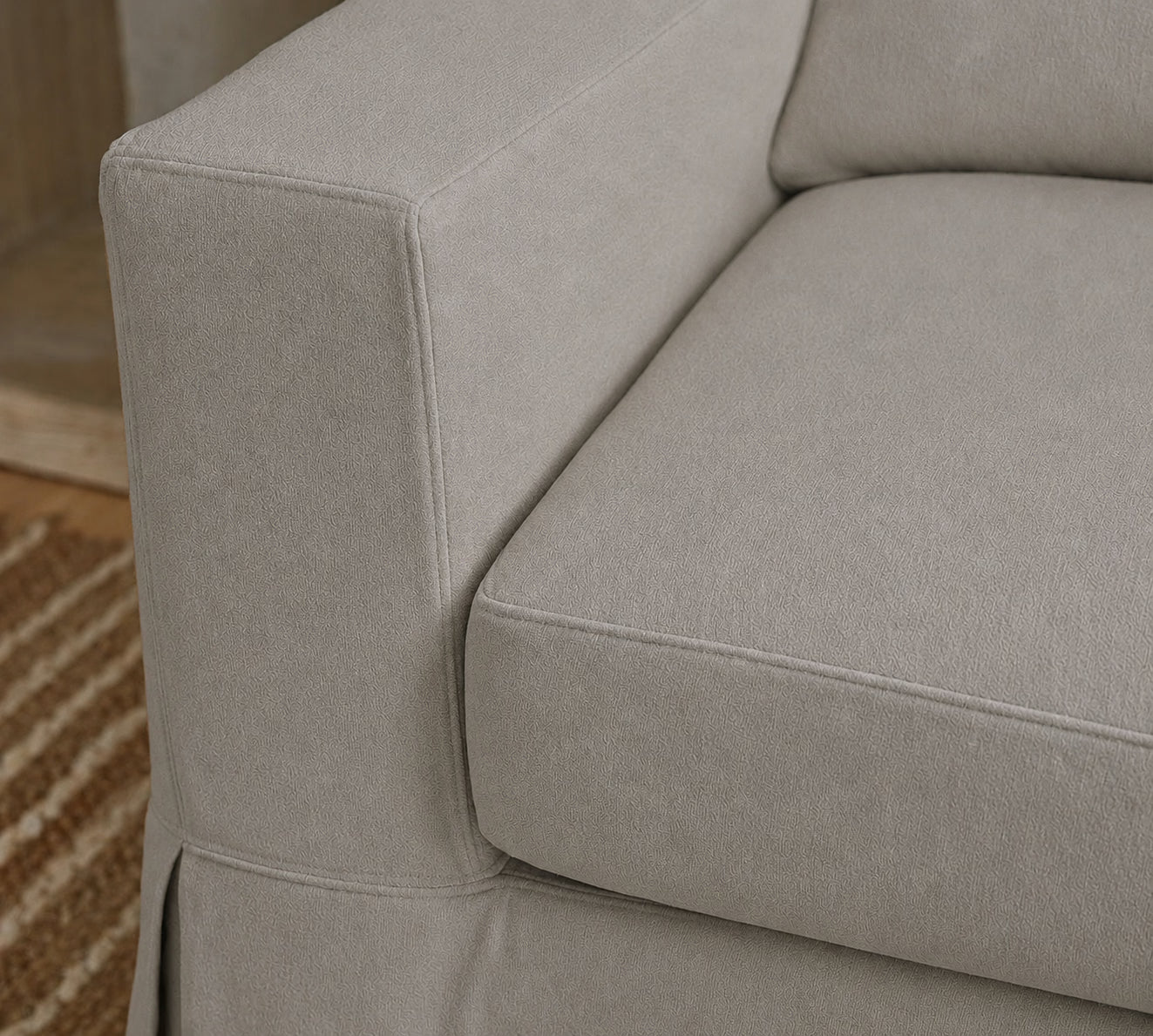 Warm Greystone Luna-09 custom sofa slipcover