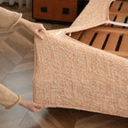 Woven Linen-Texture Cover for Platform Bed · Elastic Bands + Back Elastic