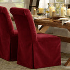 Wine Red WB PBV2042 - 27 | Long-Skirt Dining Chair Slipcover